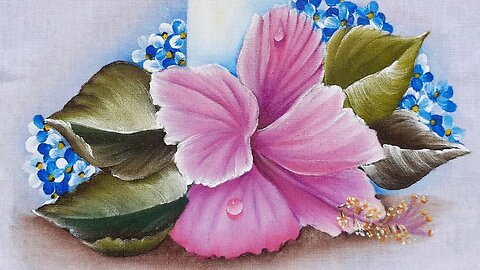Como pintar Flor de Graxa /Hibisco pintura em tecido