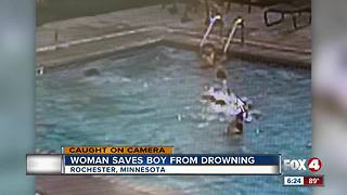 Woman saves boy from drowning