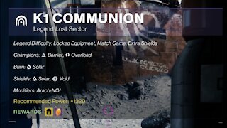 Destiny 2 Legend Lost Sector: The Moon - K1 Communion 9-20-21