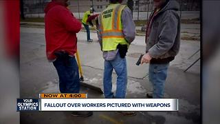 Milwaukee subcontractors pictured with weapons