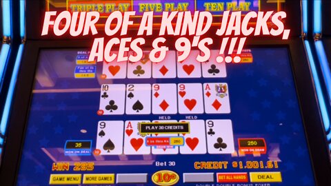 Four of a kind jacks, Aces & 9's !!!! GVR video poker