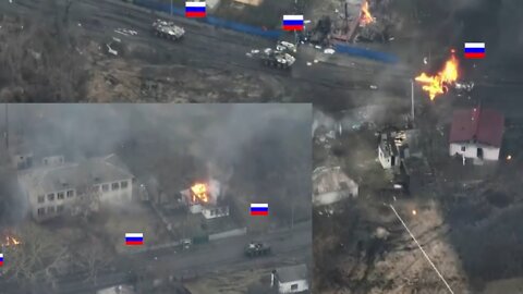 UKRAINE vs RUSSIA war; Single Ukrainian tank attacks massive Russian BTR-82 convoy in close suffer 😱