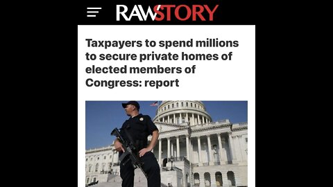 CONGRESS (THE MAFIA) uses millions of taxpayer dollars to provide home security for themselves! WTF!