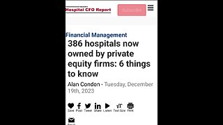 Equity Firms own Hospitals