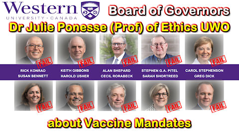 2021 SEP 07 Dr Julie Ponesse (Prof) of Ethics at the Uni of Western Ontario about Vaccine Mandates