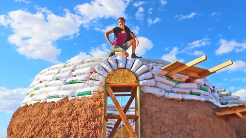 We Complete A Beautiful Gothic Arch Entry and Roman Arch Window For Our Earthbag Home