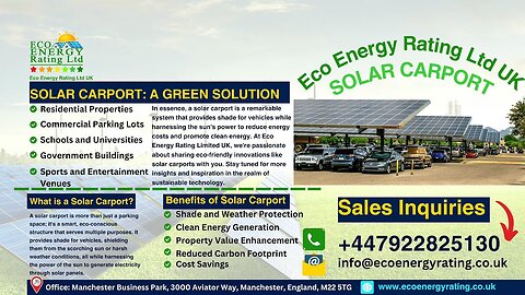 Solar Carport by Eco Energy Rating Limited UK: A Greener Way to Park | Solar Carport | Green Carport