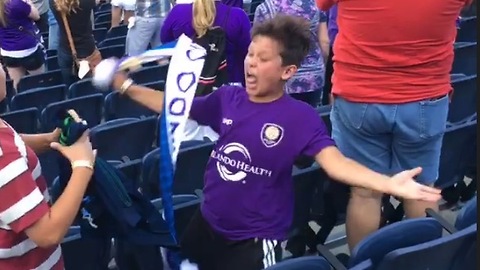 Kid goes crazy at MLS game after Orlando City scores goal