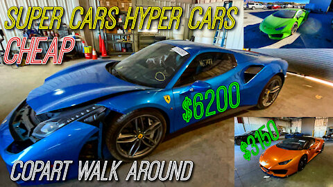 Super Cars And Hyper Cars CHEAP Copart Walk Around. Lamborghini, Ferrari, McLaren