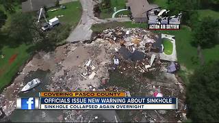 Sinkhole cleanup delayed due to expansion