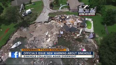 Sinkhole cleanup delayed due to expansion