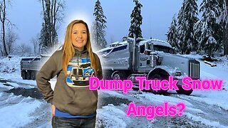 Are we making dump truck snow angels today? Well I tried at least. Trucking and construction.