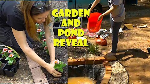 Garden Ep.2: DIY Off Grid Pond With No Running Water?/ Sea Glass Decor -30 Day Garden Finale!