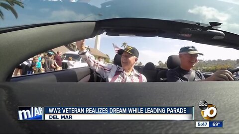 WWII veteran realizes dream while leading parade