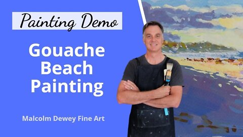 Gouache Painting of BEACH Shadows 🎨 🌊 (Demo and Tips)