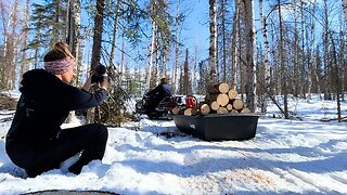 BEHIND THE SCENES of My Life as YouTuber! 📸 Restocking Firewood at Our Off Grid Cabin + Homeschool!