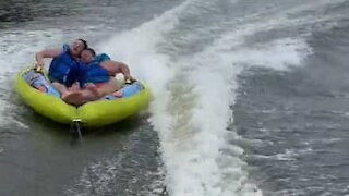 Young man passed out while tubing!