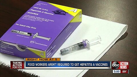 Food workers aren't required to get hepatitis A vaccines