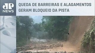 Chuva provoca interdições em trechos de rodovias no litoral de SP