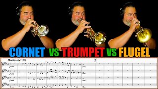 4 TRUMPET, 4 CORNET & 4 FLUGELHORN CHOIR. "Rigaudon" by Andre Campra. Sheet Music Play Along