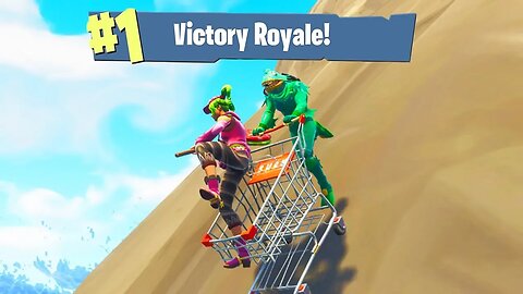 INSANE SHOPPING CART STUNTS IN FORTNITE! SHOPPING CART WINS! (FORTNITE BATTLE ROYALE)