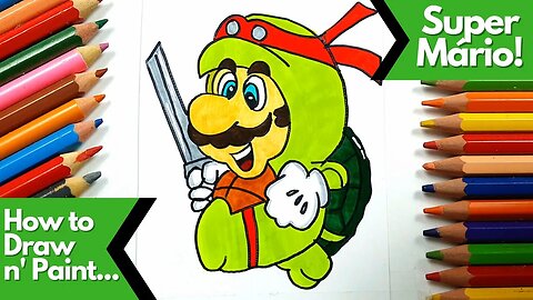 How to Draw and Paint Super Mario as Raphael from Teenage Mutant Ninja Turtles