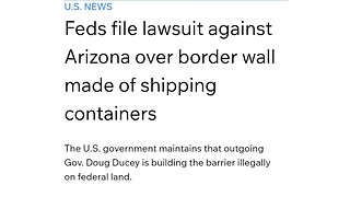 Feds file lawsuit against Arizona over border wall made of shipping containers