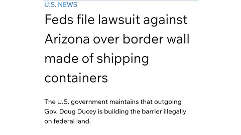 Feds file lawsuit against Arizona over border wall made of shipping containers