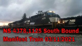 NS 4378,1125 South Bound Manifest Train 03/11/2021