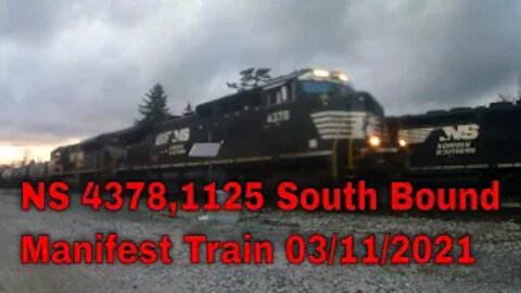NS 4378,1125 South Bound Manifest Train 03/11/2021