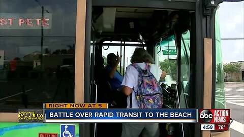 St. Pete and St. Pete Beach battle over rapid bus plans connecting downtown St. Pete to the beaches