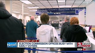 Early voters filing into election offices in Douglas, Sarpy counties