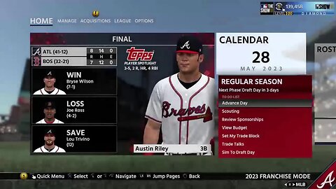 Braves Dynasty S:6 2023 G:53 @ Boston (40-12)