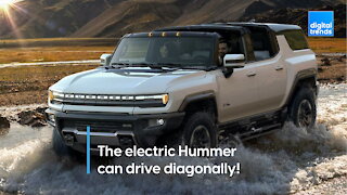 The electric Hummer can drive diagonally!