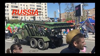 Russia, Tyumen. May 9 Victory day. Inside look at a Russian city in the middle of Siberia, Tyumen