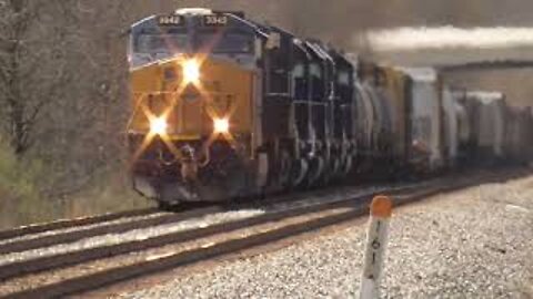 CSX L321 Local Manifest Mixed Freight Train with 4 Pan Am Locs. from Creston, Ohio April 15, 2022