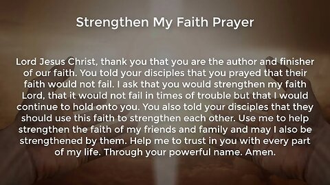 Strengthen My Faith Prayer (Prayer for Faith and Guidance)