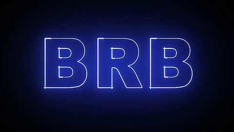 Blue Neon BRB Be Right Back Overlay Background Backdrop Motion Graphics 4K 30fps Copyright Free
