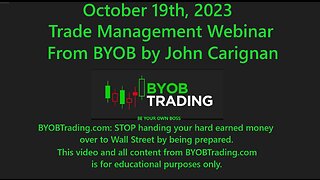 October 19th, 2023 BYOB Trade Management Webinar. For educational purposes only.