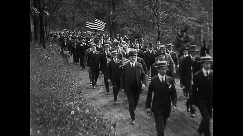 Theodore Roosevelt Speaking To A Group Of Men At Sagamore Hill (1916 Original Black & White Film)