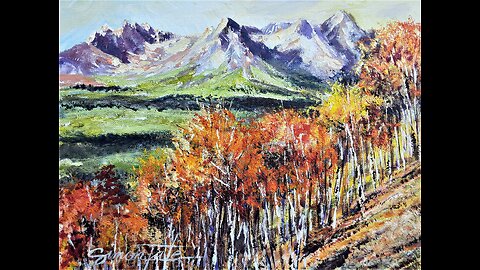 Glorious Sawtooth Quakies 9x12 original acrylic by Simon Tate