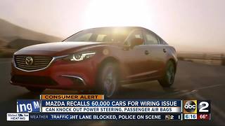 Mazda recalling 60K+ cars for potential steering problems