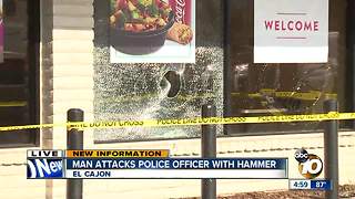 Man attacks El Cajon officer with hammer