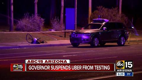 Governor Ducey suspends Uber from testing self-driving vehicles