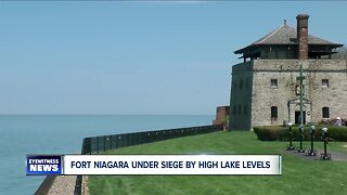 Old Fort Niagara under siege by high water