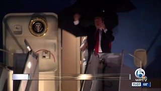 President Trump, First Lady Melania Trump arrive in West Palm Beach