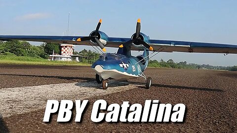 Big Size PBY Catalina RC Model Maiden Flight : Almost Crash 3 Times!!
