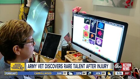 Sarasota Army vet discovers rare artistic talent after injuries and illness