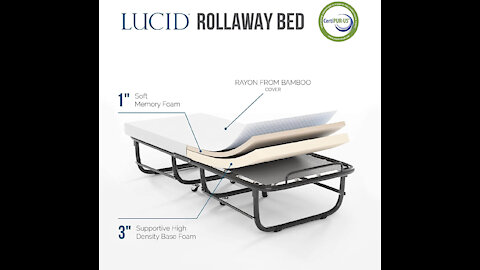 LUCID Rollaway Folding Guest Bed Easy Storage