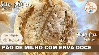 Pão de Milho com Erva-Doce de Fermentação Natural Assado na Panela de Ferro - Sem Glúten